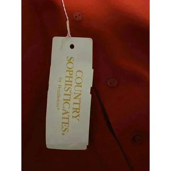 Vintage Country Sophisticates Pendleton Womens Blouse Size 10 Red Button Up NWT - Picture 2 of 5